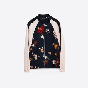 Zara floral bomber jacket